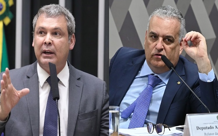 À esquerda, o deputado Lindbergh Farias (PT); à direita, Alfredo Gaspar (PL)