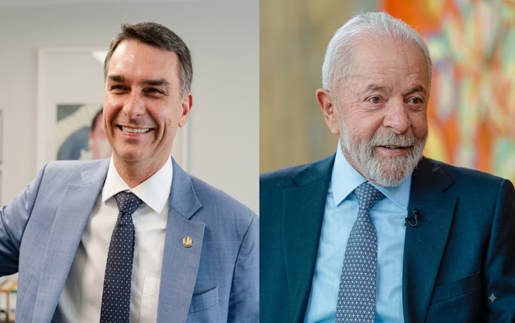 Luiz Inácio Lula da Silva (PT) e Flávio Bolsonaro (PL)